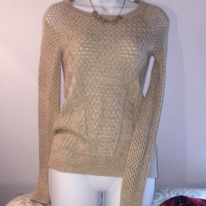 Pink Rose Tan Sweater Size XS